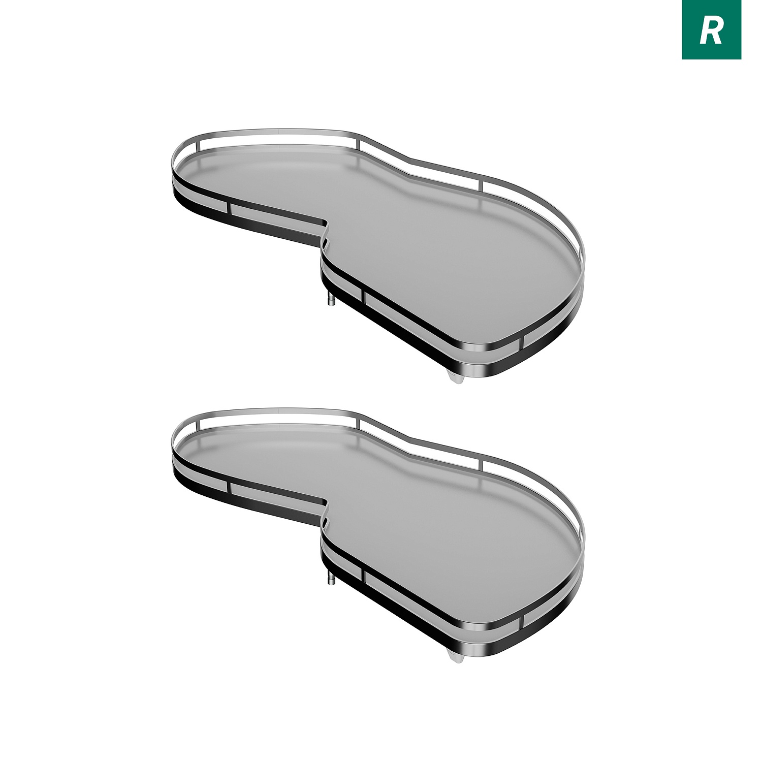 Комплект полок правый Леманс 500 мм Арена СТИЛЬ (2 полки + рычаги) ХРОМ Kessebohmer | официальный магазин