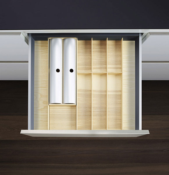 КОМПЛЕКТ лоток + держатель для фольги, ФайнЛайн Линик 500-600 мм, глубина 500 мм, цвет ЯСЕНЬ светлый Kessebohmer