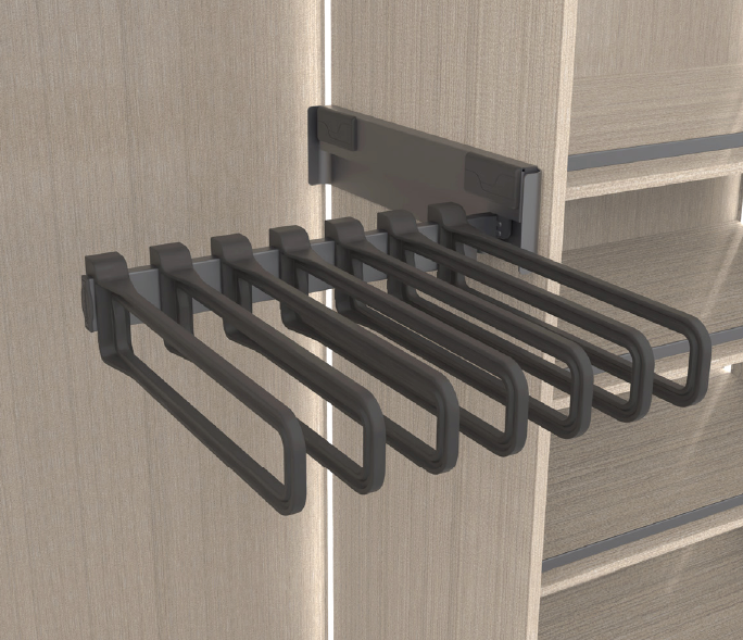 Держатель для брюк односторонний выдвижной с 7 вешалками Конеро W 457 мм D 475 мм Kessebohmer | официальный магазин